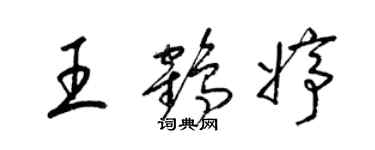 梁锦英王鹤婷草书个性签名怎么写