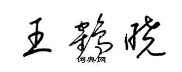 梁锦英王鹤晓草书个性签名怎么写