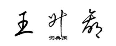 梁锦英王升赢草书个性签名怎么写