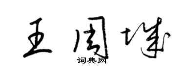 梁锦英王周城草书个性签名怎么写