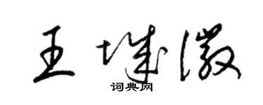 梁锦英王城徽草书个性签名怎么写