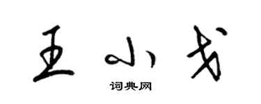梁锦英王小戈草书个性签名怎么写
