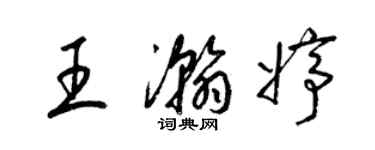 梁锦英王瀚婷草书个性签名怎么写