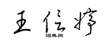 梁锦英王信婷草书个性签名怎么写