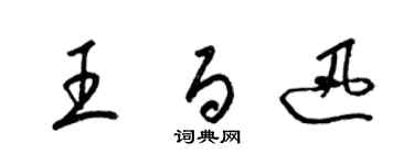 梁锦英王百迅草书个性签名怎么写