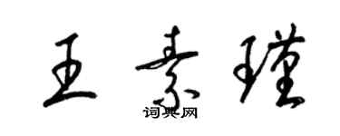 梁锦英王素瑾草书个性签名怎么写