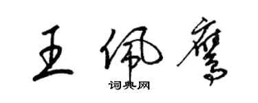 梁锦英王佩鹰草书个性签名怎么写