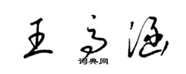 梁锦英王高涵草书个性签名怎么写