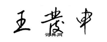 梁锦英王发申草书个性签名怎么写