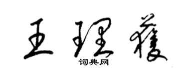 梁锦英王理获草书个性签名怎么写