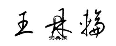 梁锦英王鼎轮草书个性签名怎么写
