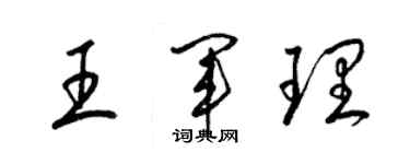 梁锦英王军理草书个性签名怎么写