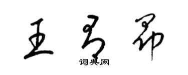 梁锦英王有昂草书个性签名怎么写
