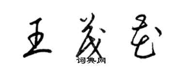 梁锦英王茂花草书个性签名怎么写