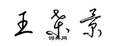 梁锦英王桑景草书个性签名怎么写