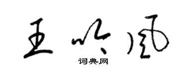 梁锦英王吟风草书个性签名怎么写