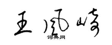 梁锦英王风崎草书个性签名怎么写
