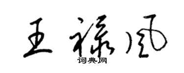 梁锦英王禄风草书个性签名怎么写