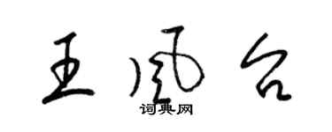 梁锦英王风台草书个性签名怎么写