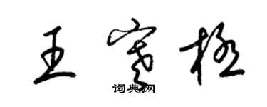 梁锦英王寒极草书个性签名怎么写