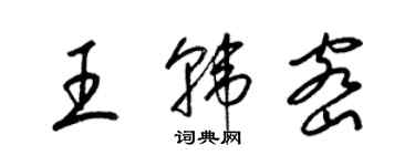 梁锦英王韩密草书个性签名怎么写