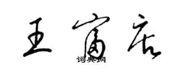 梁锦英王富店草书个性签名怎么写