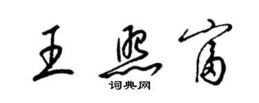 梁锦英王照富草书个性签名怎么写