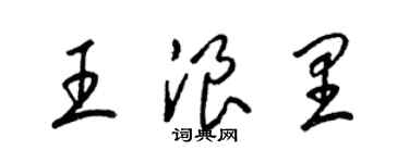 梁锦英王浪里草书个性签名怎么写