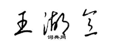 梁锦英王湖意草书个性签名怎么写