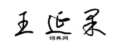 梁锦英王延果草书个性签名怎么写