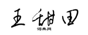 梁锦英王甜田草书个性签名怎么写