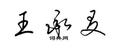梁锦英王承友草书个性签名怎么写