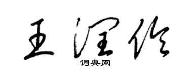 梁锦英王润伶草书个性签名怎么写