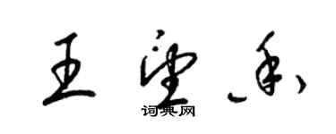 梁锦英王望香草书个性签名怎么写