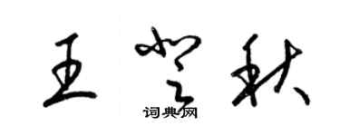 梁锦英王登秋草书个性签名怎么写