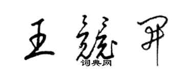 梁锦英王竞开草书个性签名怎么写