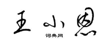 梁锦英王小恩草书个性签名怎么写