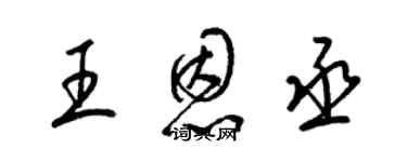 梁锦英王恩丞草书个性签名怎么写