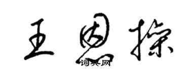 梁锦英王恩操草书个性签名怎么写