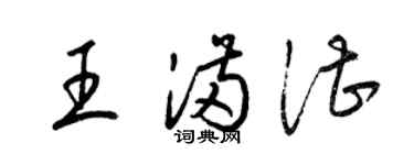 梁锦英王满湛草书个性签名怎么写