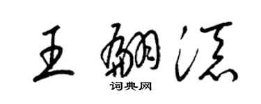 梁锦英王翩添草书个性签名怎么写