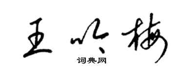 梁锦英王吟梅草书个性签名怎么写