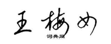 梁锦英王梅女草书个性签名怎么写