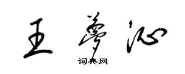 梁锦英王梦沁草书个性签名怎么写