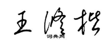 梁锦英王修楷草书个性签名怎么写