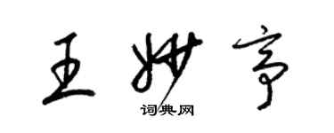 梁锦英王妙亭草书个性签名怎么写