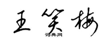 梁锦英王笑梅草书个性签名怎么写