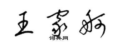 梁锦英王家舸草书个性签名怎么写