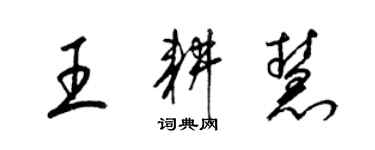 梁锦英王耕慧草书个性签名怎么写