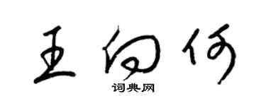 梁锦英王向何草书个性签名怎么写